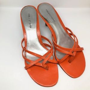 Orange Strappy Sandal Heels Size 9